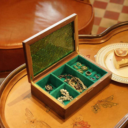 Smykkeskrin I Grønn Glass