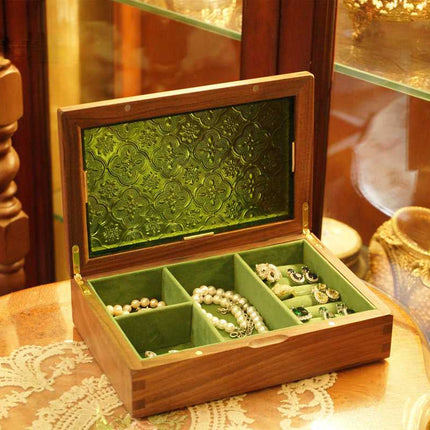 Smykkeskrin I Grønn Glass