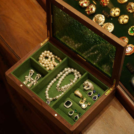 Smykkeskrin I Grønn Glass