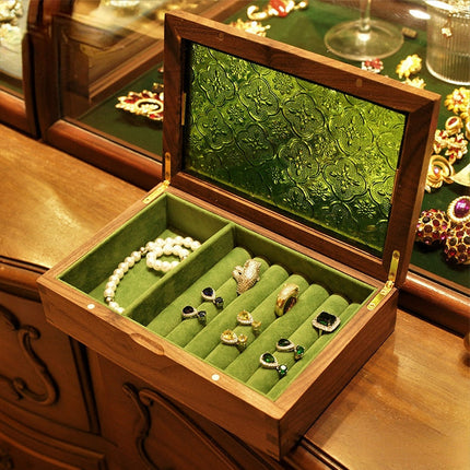 Smykkeskrin I Grønn Glass