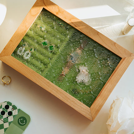 Antikke Smykkeskrin I Glass