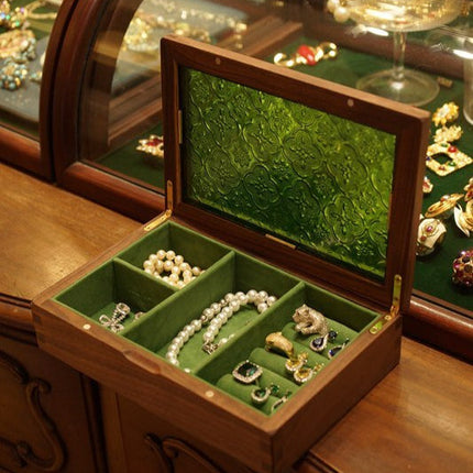 Smykkeskrin I Grønn Glass