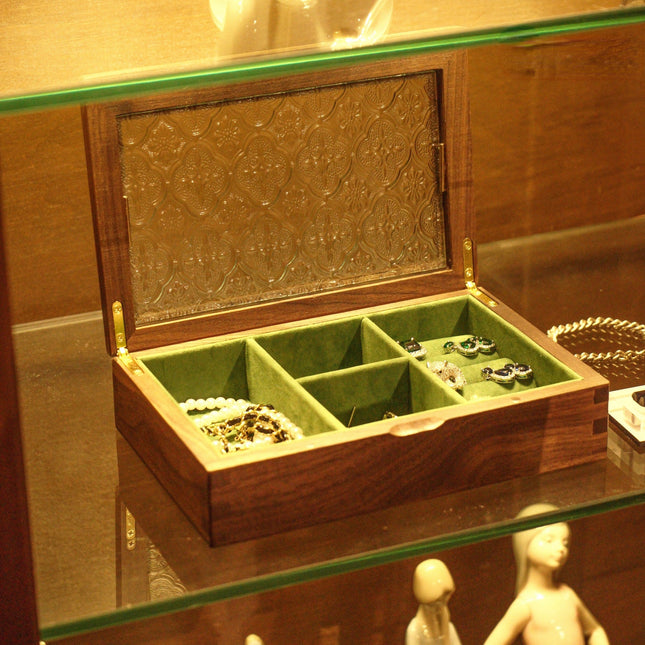 Smykkeskrin I Grønn Glass