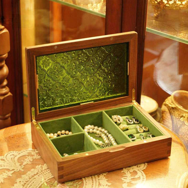 Smykkeskrin I Grønn Glass