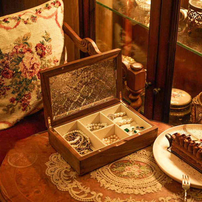 Smykkeskrin I Grønn Glass