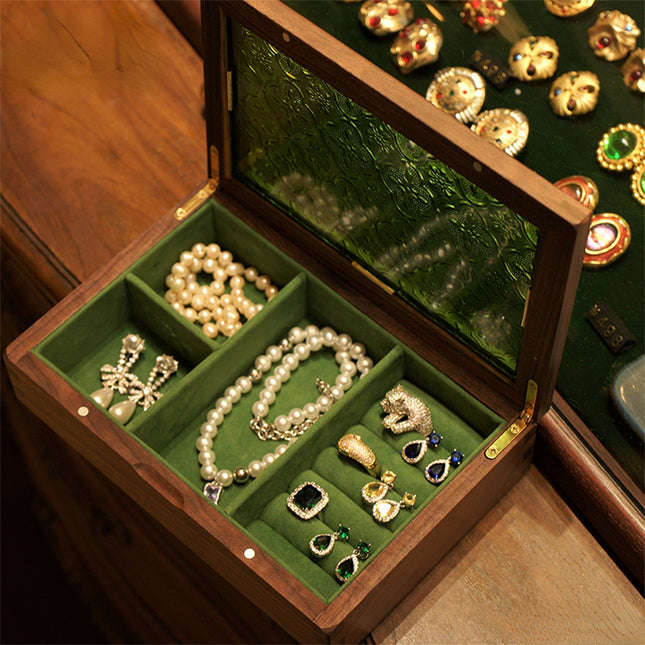 Smykkeskrin I Grønn Glass