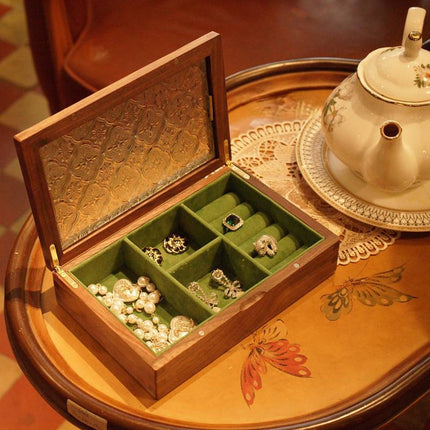 Smykkeskrin I Grønn Glass