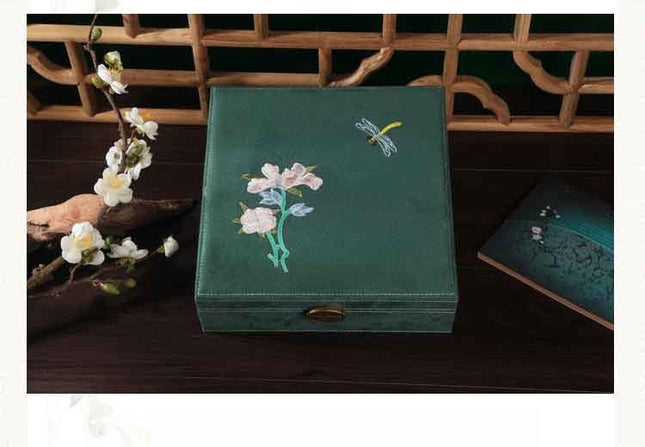 Antikke Smykkeskrin Med Broderi